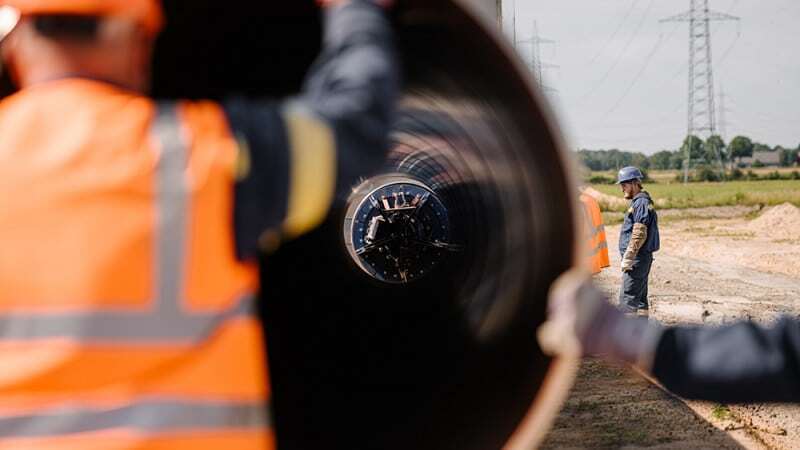Arbeiter beim Pipelinebau